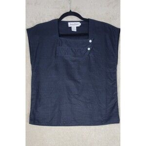 Josephine Women's Blouse Square Neck Top Black Size 8 Sleeveless